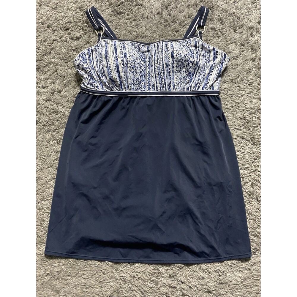 Avenue Women's Plus Size Empire Print Swim Dress Size 22W